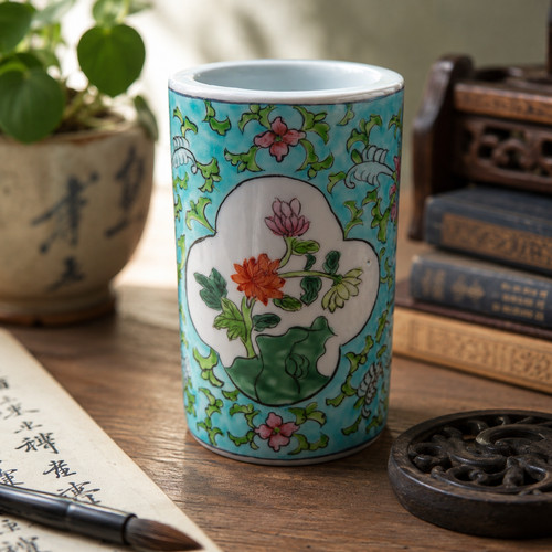 Chinese porcelain brush pot - porcelain,