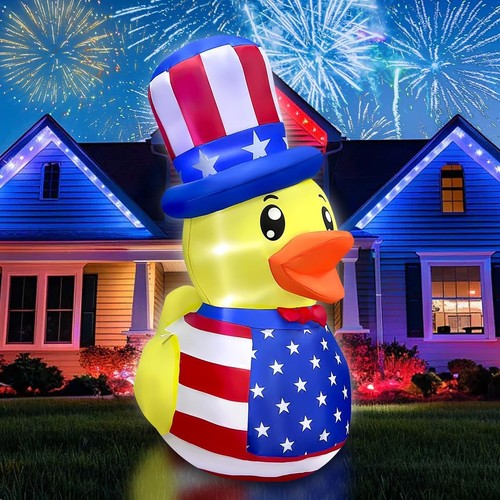 5ft inflatable patriotic duck - inflatable,