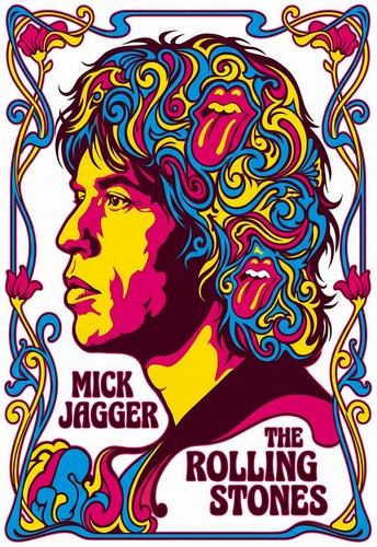 Mick jagger retro - , psychedelic