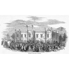 NORWICH Exterior of the Court - Stanfield Hall Murders - Antique Print 1849