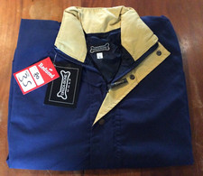 Driza-Bone Microfibre Golf Jacket Blue / Cream Small Zip And Popper, Lined