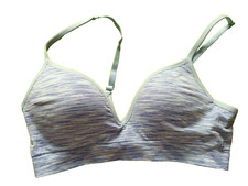 Matalan Blue Marl Wire Free Longline Bra Top UK Medium