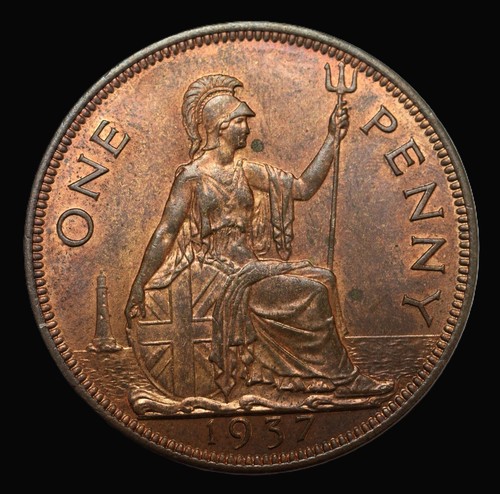 1937 george one penny bare - 1937, vi