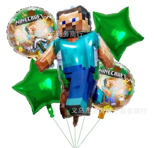 Minecraft 5pcs foil balloons - foil,