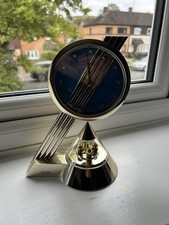 VINTAGE 80s RHYTHM JAPAN QUARTZ MANTEL DESK CLOCK HOLLYWOOD DECO RETRO damaged 