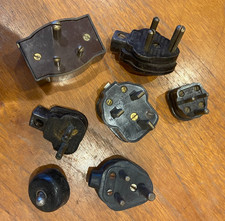 Vintage Bakelite mains plugs