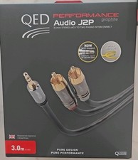 QED Performance Graphite Audio J2P Interconnect Cable 3.5mm Jack to RCA  3 metre