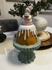 Tk Maxx Christmas Homesense Pastel Snowman Pudding On Pedestal Cake Candy Cane