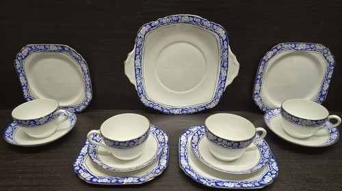 Blue white bone china - blue,