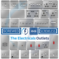 BG Brushed Steel Switches &