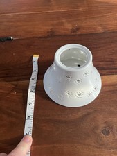 Yankee Candle White Medium Ceramic Shade Topper - Heart Pattern