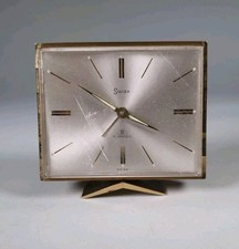 Vintage Swiza 8 Day 7 Jewels Alarm Clock Swiss Made Collectable