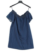 Warehouse A-Line Midi Dress UK12 in Blue