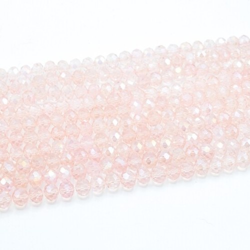 Faceted rondelle crystal - faceted,