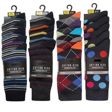 10 Pack Mens Ex Store Cotton Rich Socks Stripe Design Next RRP £24-50% Off