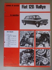 FIAT 128 & RALLY 1300 orig 1971 Service Schedule Leaflet Brochure - Italian text