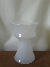 VINTAGE HOLMEGAARD OPALINE WHITE GLASS HYACINTH VASE