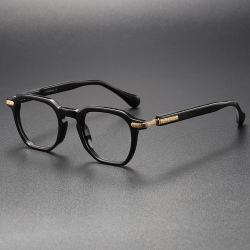 Retro black gold square thick - black,