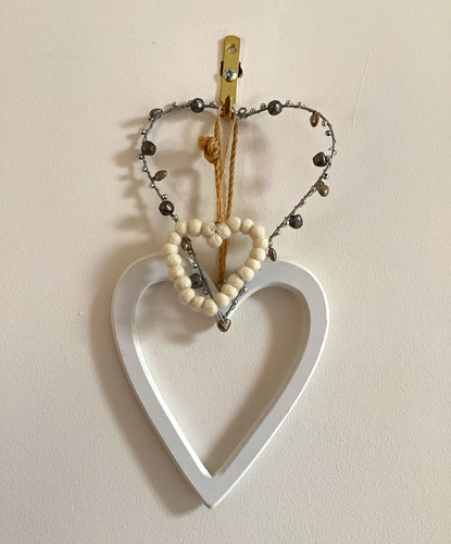 White silver heart - heart, wall