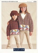 HAYFIELD GRAMPIAN DK GIRLS SWEATER & JACKET KNITTING PATTERN - 22-32"