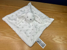 MOTHERCARE WHITE & GREY PRINT BUNNY RABBIT COMFORTER BLANKIE SOFT TOY DOUDOU