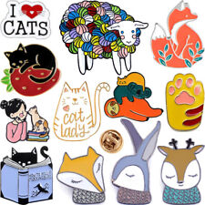 ANIMAL ENAMEL LAPEL PIN Farm Forest Pet Badge Brooch Accessory Bag Birthday Gift