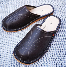 Men's Leather Slippers Slip On