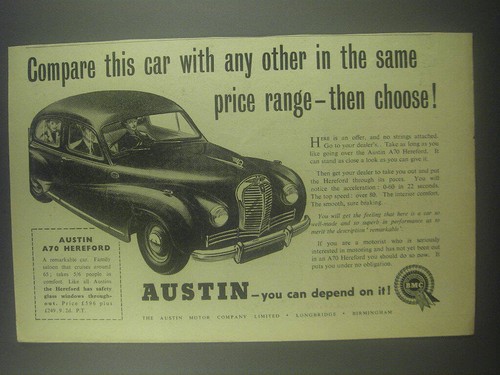 1954 austin a70 hereford car - a70,