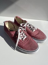 Vans U Authentic Washed Rio Red Skate Shoes UK7