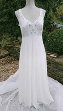 Lovely Ivory Chiffon Wedding Dress By Debut At Debenhams Size. 10