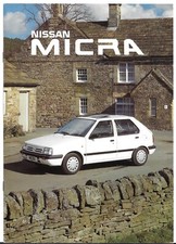 Nissan Micra 1989-1991 UK Market Brochure 1.0 & 1.2 GSX, GS, LS 3-dr & 5-dr