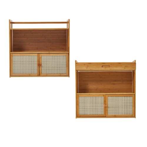 Bamboo cabinet storage shelf - cabinet,