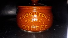 Ceramic Brown Thorntons Special Toffee Vintage Sweet Jar with Lid