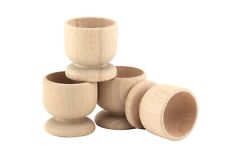 Apollo Housewares Beech Wood Wooden Breakfast Boiled Egg Egg Cups - Set of 4