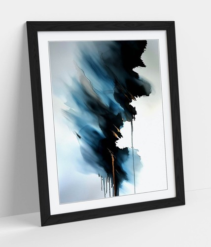 Abstract black blue paint - abstract, &