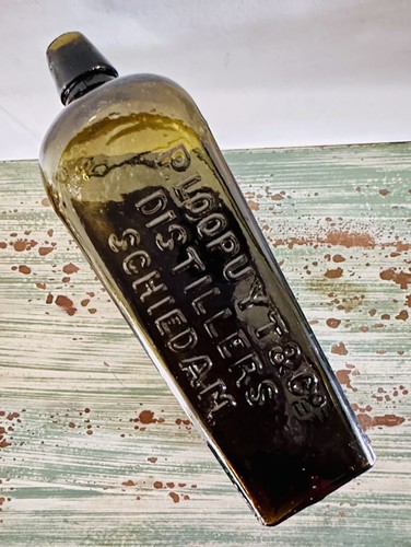Antique case glass gin bottle - glass,