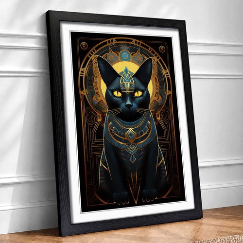Egyptian cat conceptual framed - cat,