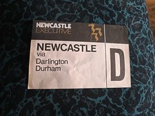 BR InterCity Carriage Window Label Newcastle Executive via Darlington Durham