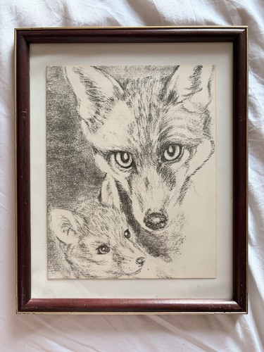 Vintage framed etched print - vintage,