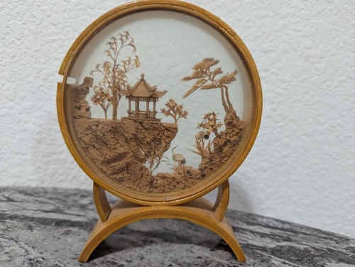 Vintage chinese cork carving - chinese,