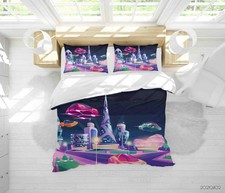 3D Sci Fi City Spaceship Quilt