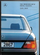 Mercedes-Benz W124 250D 300D Diesel Saloon 1987-89 UK Market Sales Brochure