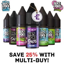 Six Licks 10/20 mg Nic Salts 10ml e liquid Pod Kit Vape Juice 50/50 VG/PG SHOT