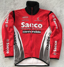 Saeco Cannondale Estro mens vintage Red long sleeve cycling jersey jacket size M