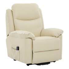The Devon - Dual Motor Mobility Riser Recliner Arm Chair - Cream Genuine Leather