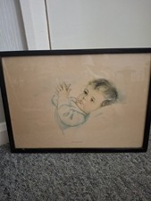 1920's Bessie Pease Gutmann  Print GOOD MORNING PICTURE 17 x12 INCH