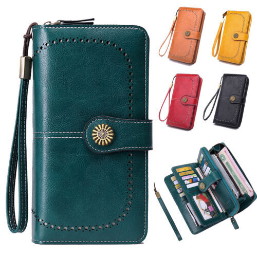 Ladies leather wallet long - leather,
