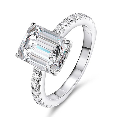 4ct emerald cut real - emerald,