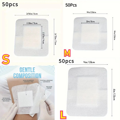 50pcs large nonwoven wound - large,