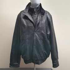 Chaps Ralph Lauren Thinsulate mens black leather jacket size L Great condition